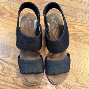 TOMS Majorca Cut out sandals- black denim